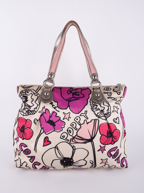 Coach Poppy Floral Tote Bag נדיר להשגה