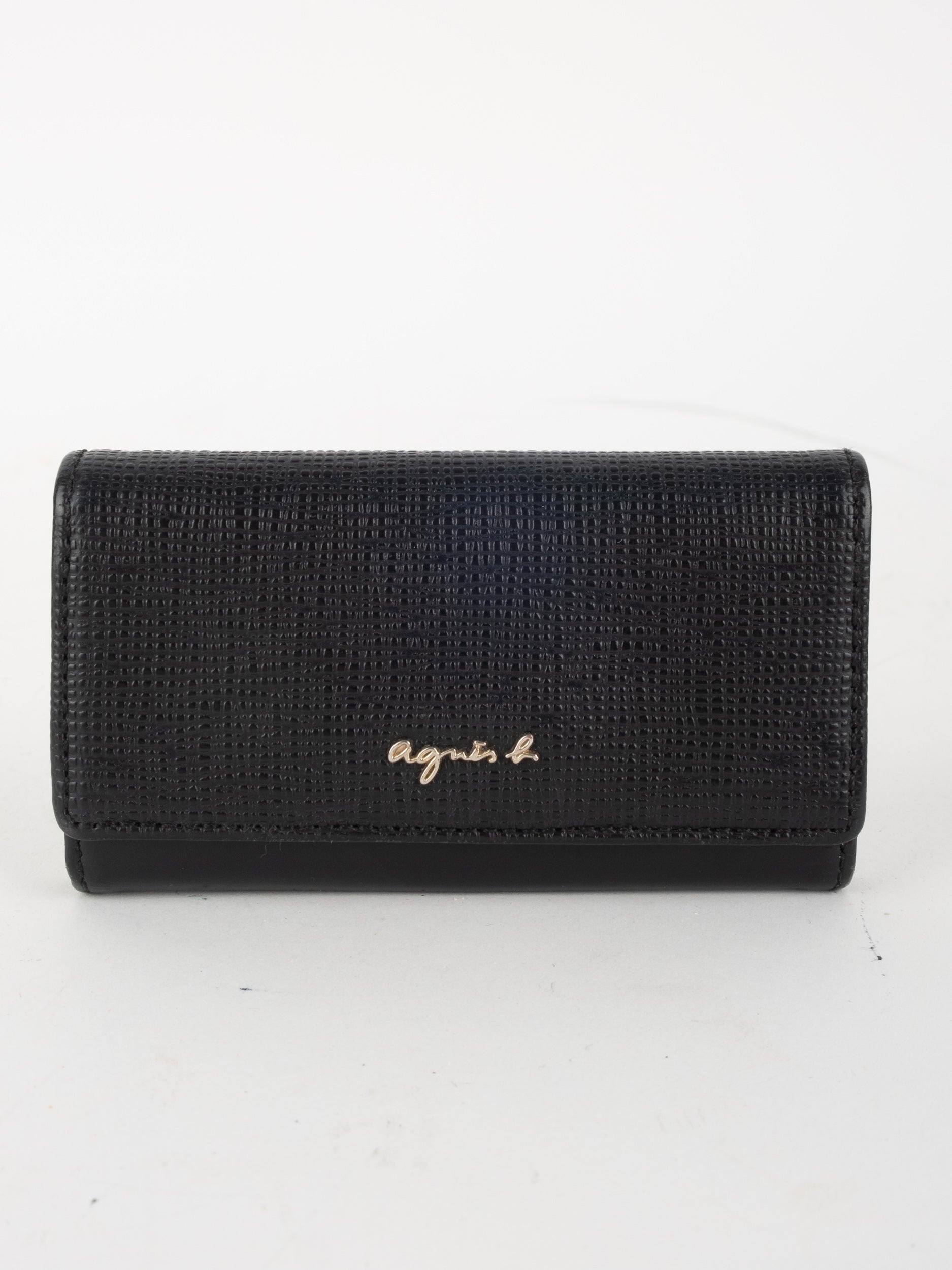 Agnes b. Leather Key Wallet Black Minimalist