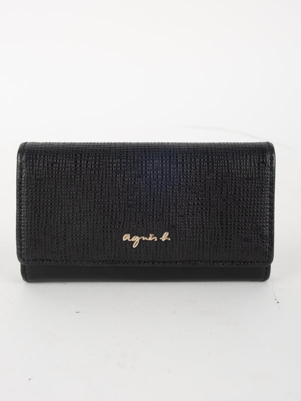 Agnes b. Leather Key Wallet Black Minimalist