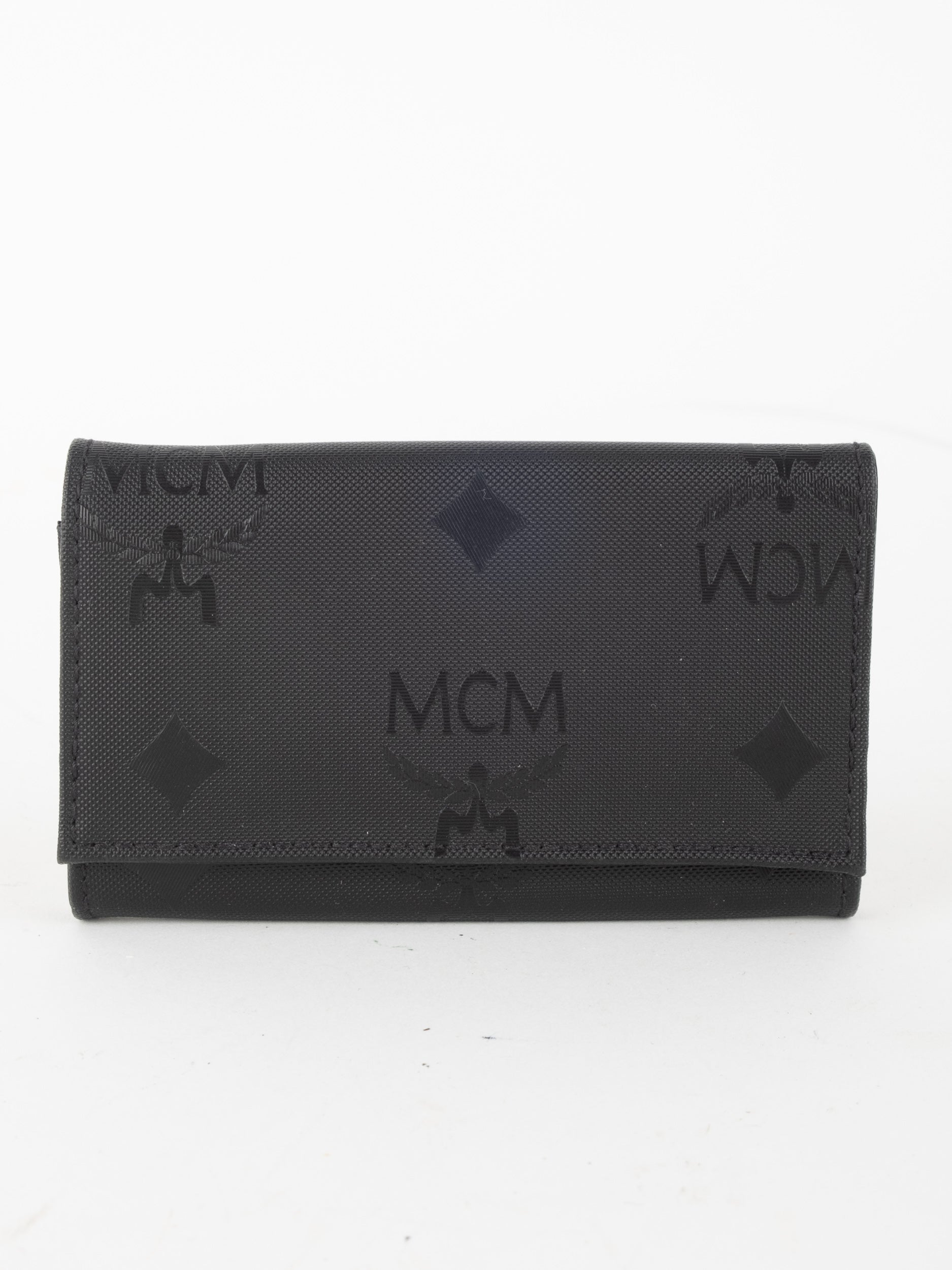 MCM Visetos Key Wallet Black Compact