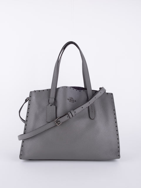 Coach Grey Leather Tote Bag