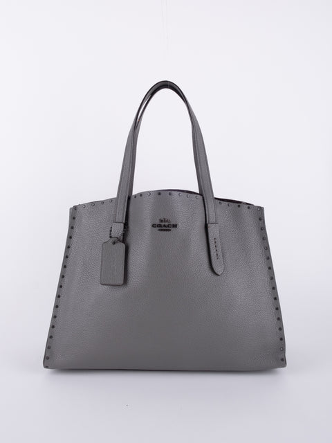 Coach Grey Leather Tote Bag