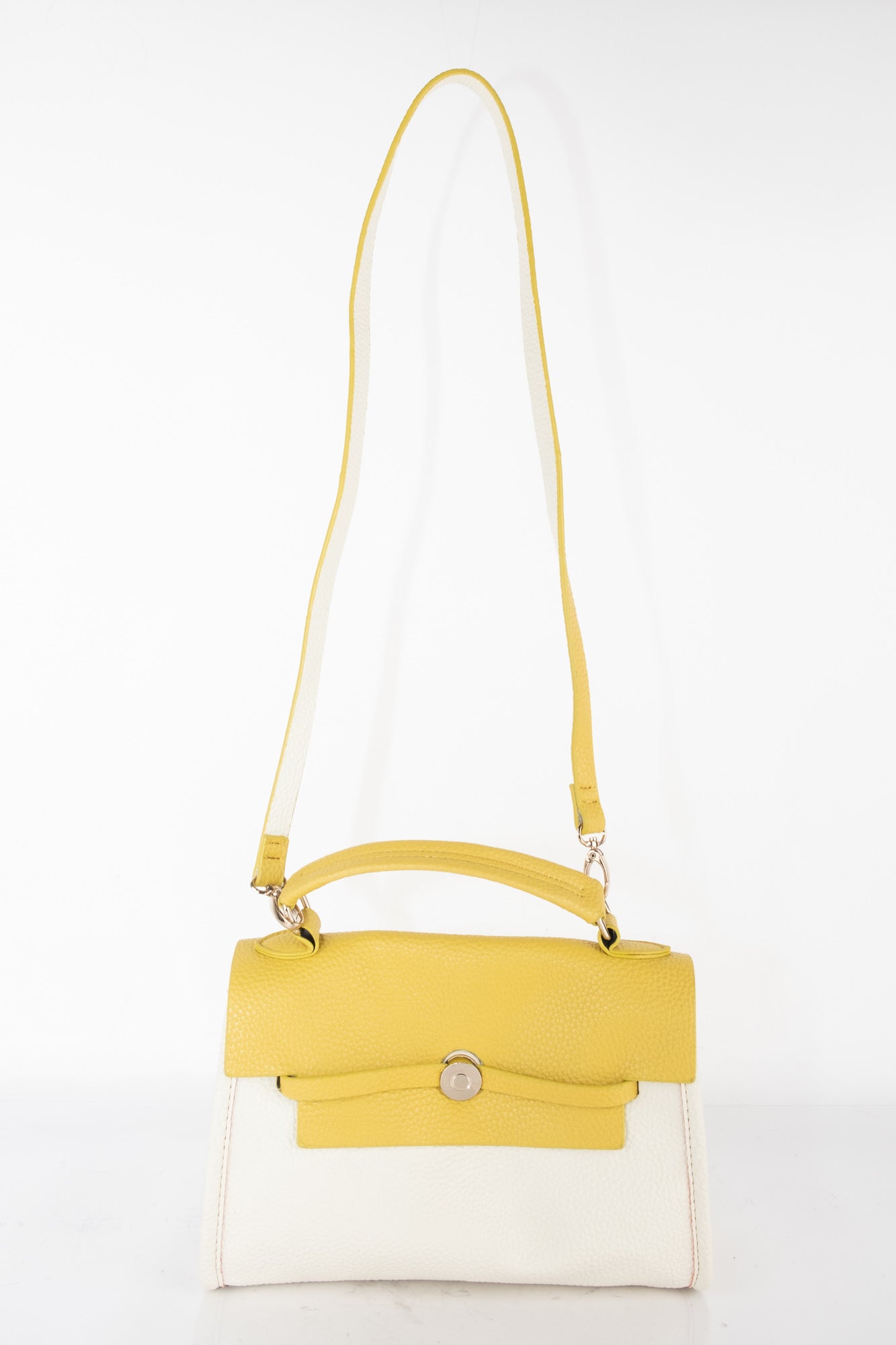 Vintage Yellow & White Crossbody Bag