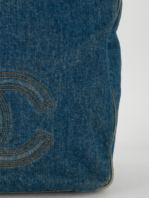 CHANEL Denim CC Top Handle - קארל לגרפלד 2000' - נדיר מאוד להשגה