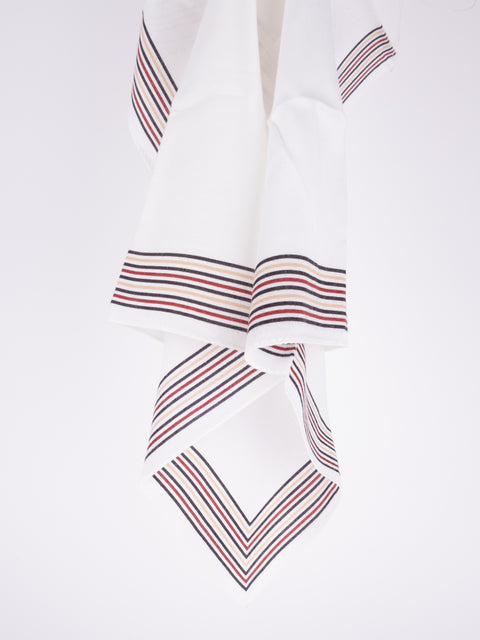 BURBERRY Vintage Striped Border Cotton Scarf