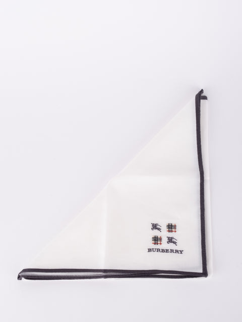 BURBERRY Vintage Logo Border Cotton Scarf