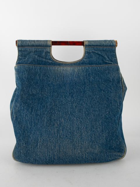 CHANEL Denim CC Top Handle - קארל לגרפלד 2000' - נדיר מאוד להשגה