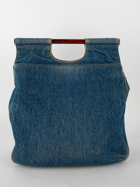 CHANEL Denim CC Top Handle - קארל לגרפלד 2000' - נדיר מאוד להשגה