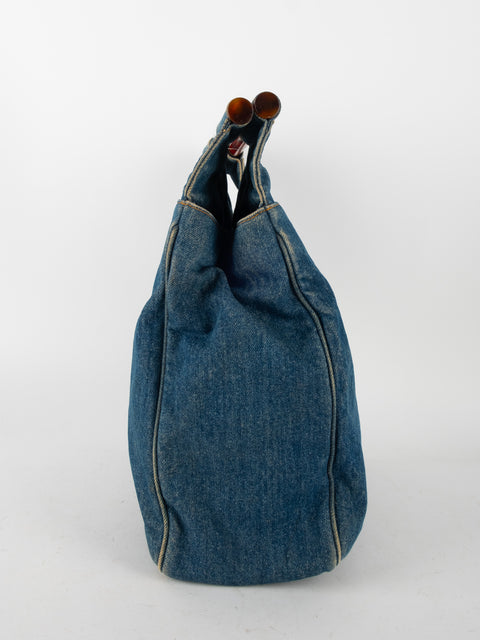 CHANEL Denim CC Top Handle - קארל לגרפלד 2000' - נדיר מאוד להשגה