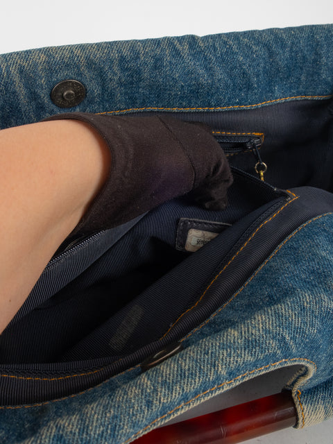 CHANEL Denim CC Top Handle - קארל לגרפלד 2000' - נדיר מאוד להשגה