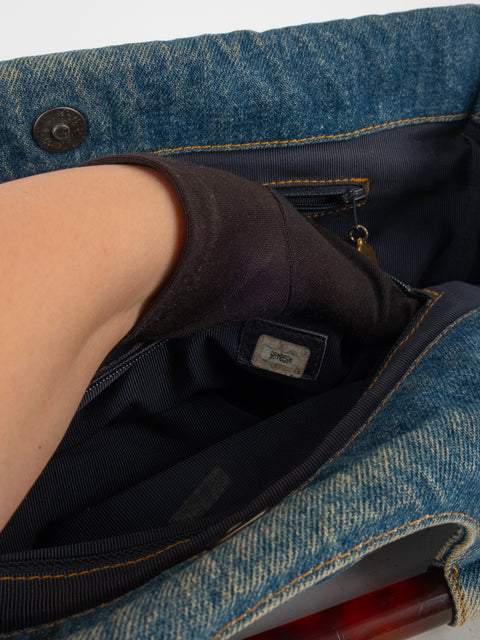 CHANEL Denim CC Top Handle - קארל לגרפלד 2000' - נדיר מאוד להשגה