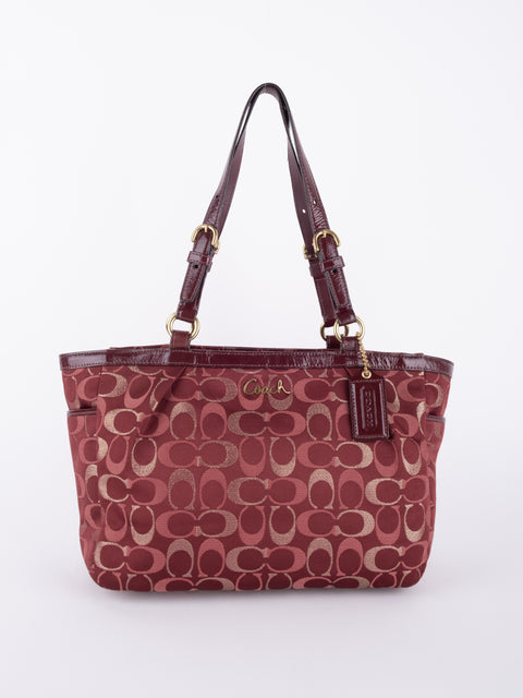 COACH Vintage Red Signature Tote Bag