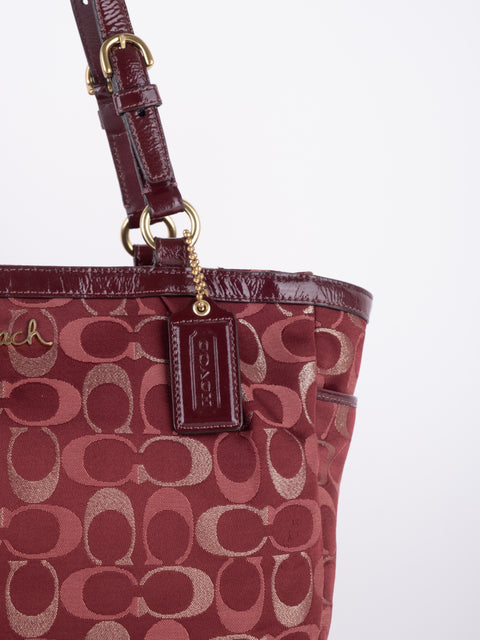 COACH Vintage Red Signature Tote Bag
