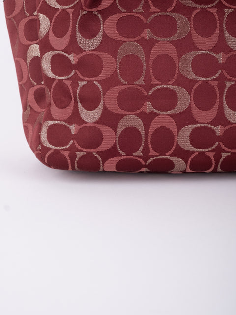 COACH Vintage Red Signature Tote Bag