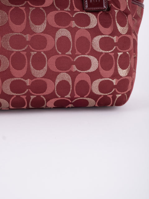 COACH Vintage Red Signature Tote Bag
