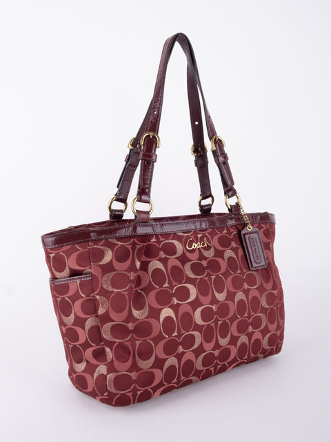 COACH Vintage Red Signature Tote Bag