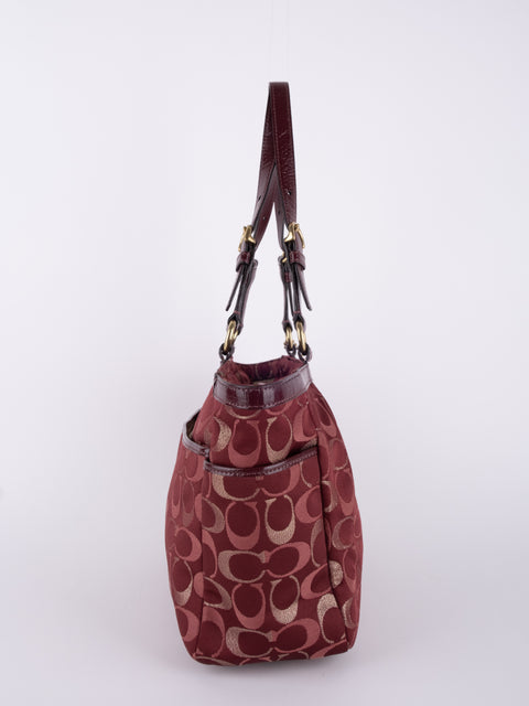 COACH Vintage Red Signature Tote Bag
