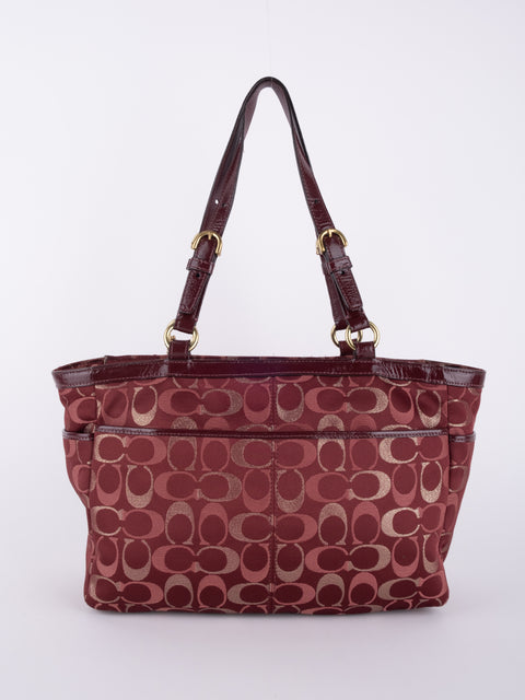 COACH Vintage Red Signature Tote Bag