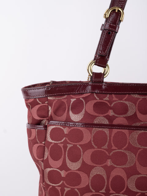 COACH Vintage Red Signature Tote Bag