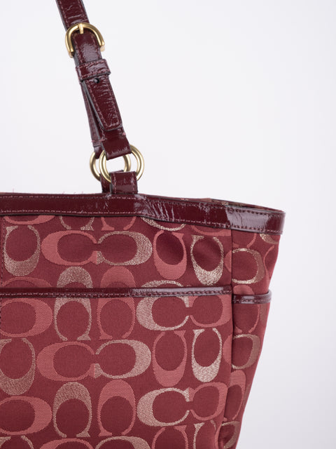 COACH Vintage Red Signature Tote Bag