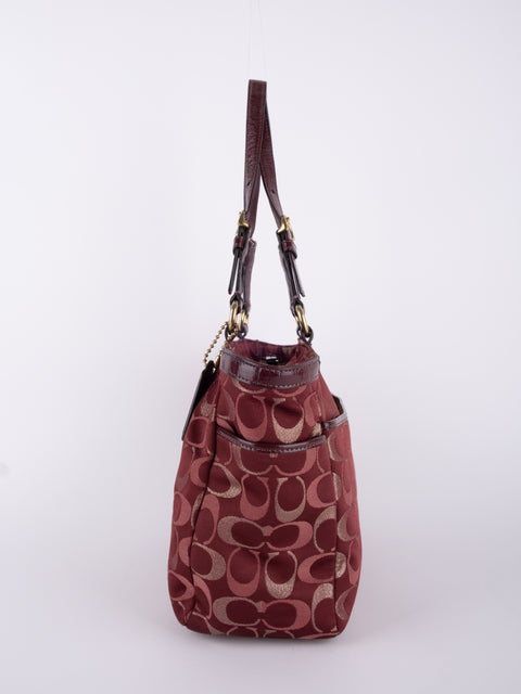 COACH Vintage Red Signature Tote Bag