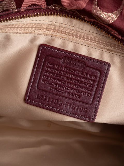 COACH Vintage Red Signature Tote Bag