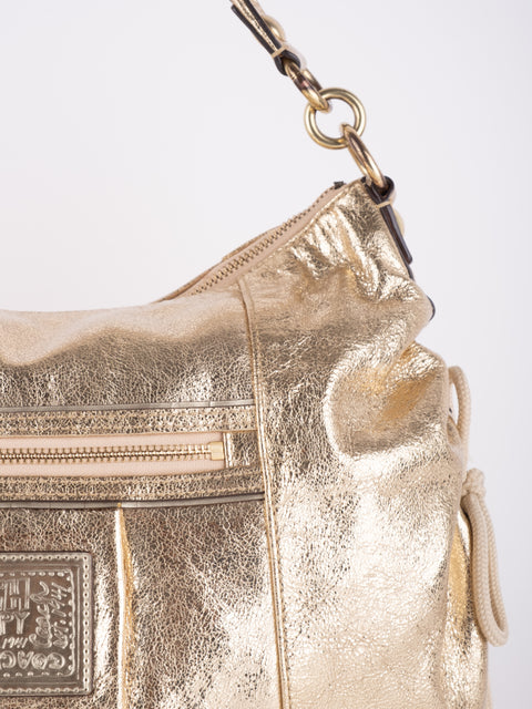 COACH Vintage Metallic Gold Hobo Bag נדיר להשגה