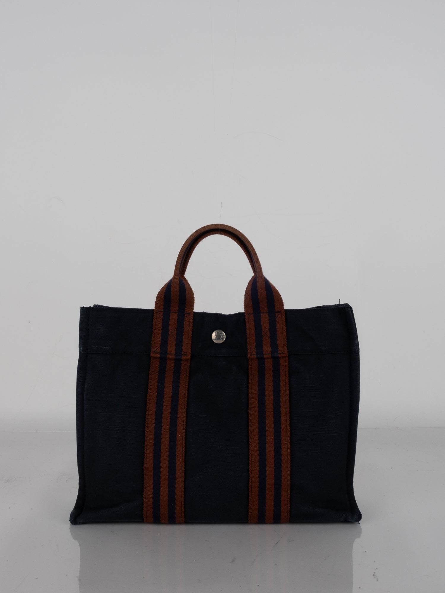 Hermes Fourre-Tout Tote – Navy with Brown Stripes