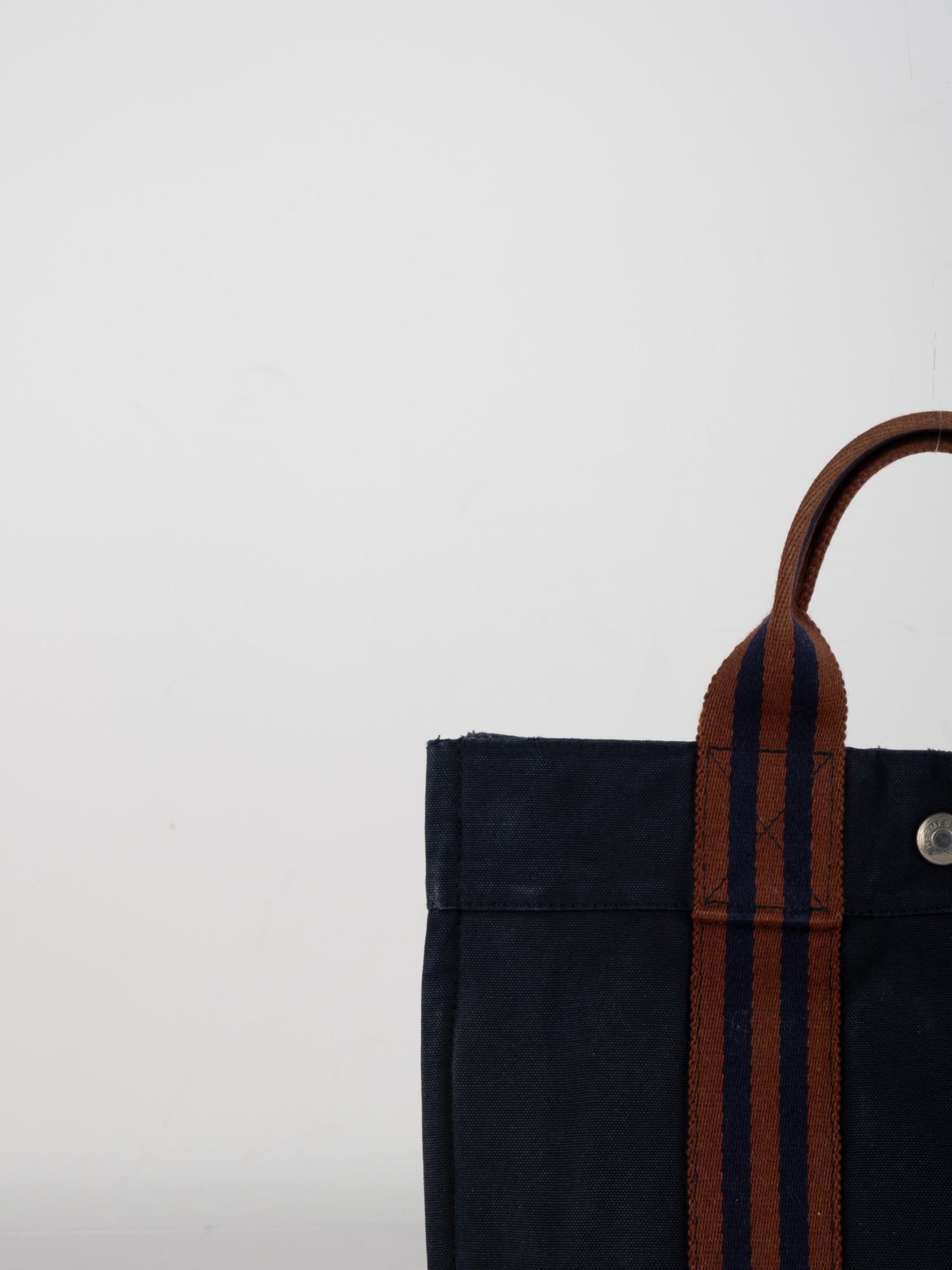 Hermes Fourre-Tout Tote – Navy with Brown Stripes