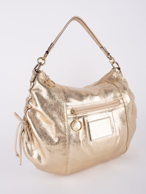 COACH Vintage Metallic Gold Hobo Bag נדיר להשגה