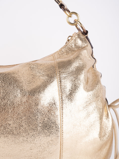 COACH Vintage Metallic Gold Hobo Bag נדיר להשגה