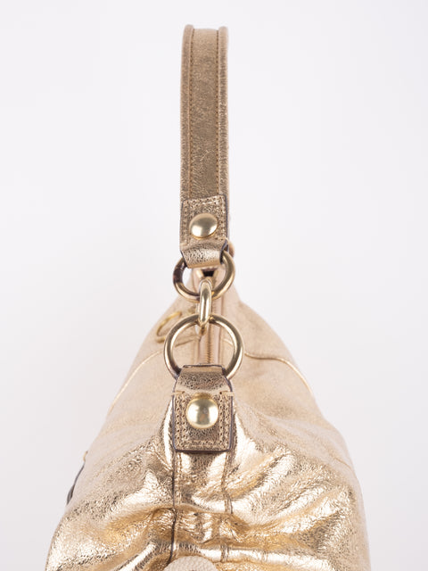 COACH Vintage Metallic Gold Hobo Bag נדיר להשגה