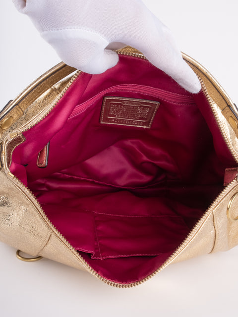 COACH Vintage Metallic Gold Hobo Bag נדיר להשגה