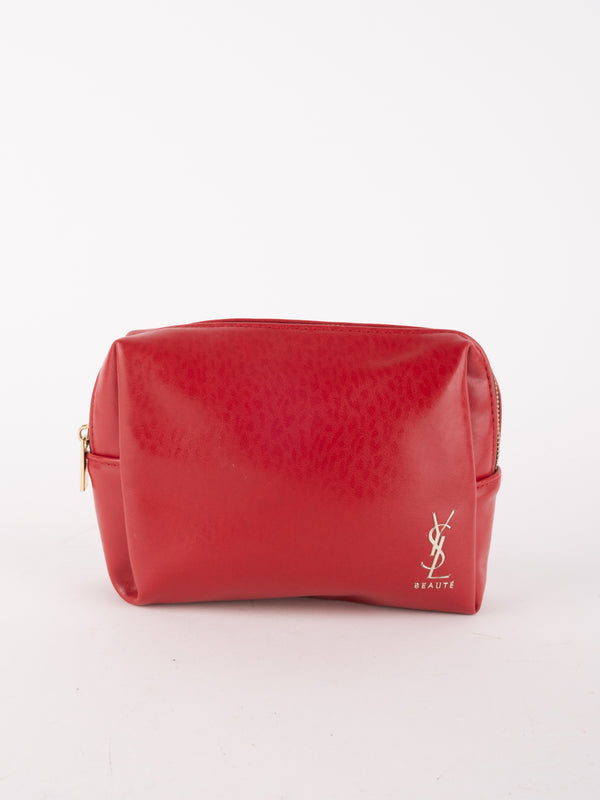 Yves Saint Laurent Beauty Cosmetic Pouch Red