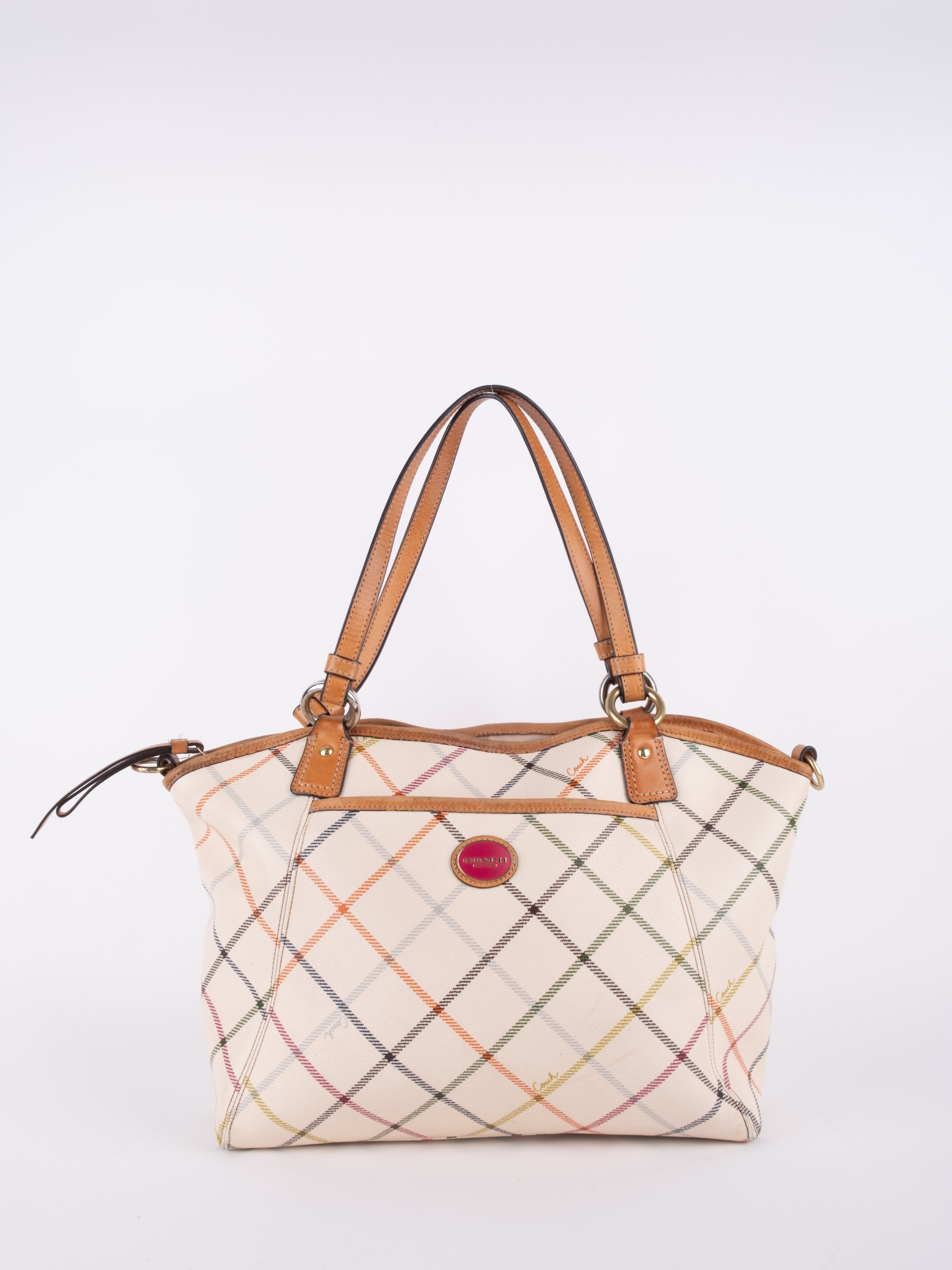 Coach Signature Plaid Tote Bag