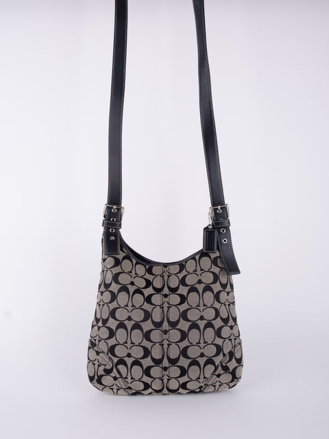 COACH Vintage Black Signature Crossbody Bag