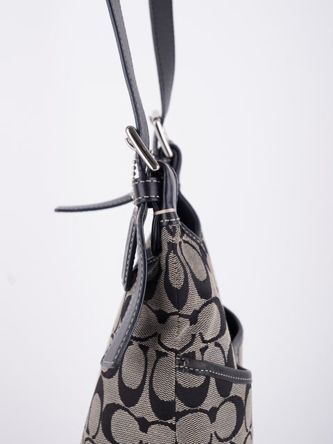 COACH Vintage Black Signature Crossbody Bag