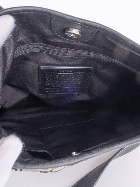 COACH Vintage Black Signature Crossbody Bag