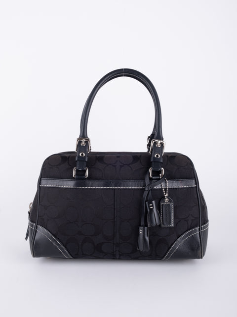 COACH Vintage Black Buckle Satchel Bag