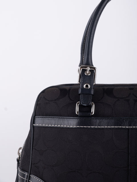 COACH Vintage Black Buckle Satchel Bag