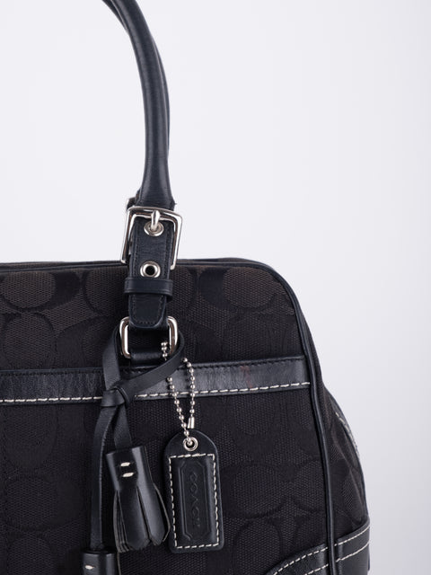 COACH Vintage Black Buckle Satchel Bag