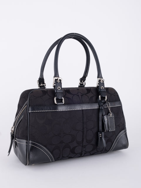 COACH Vintage Black Buckle Satchel Bag