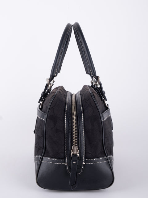 COACH Vintage Black Buckle Satchel Bag