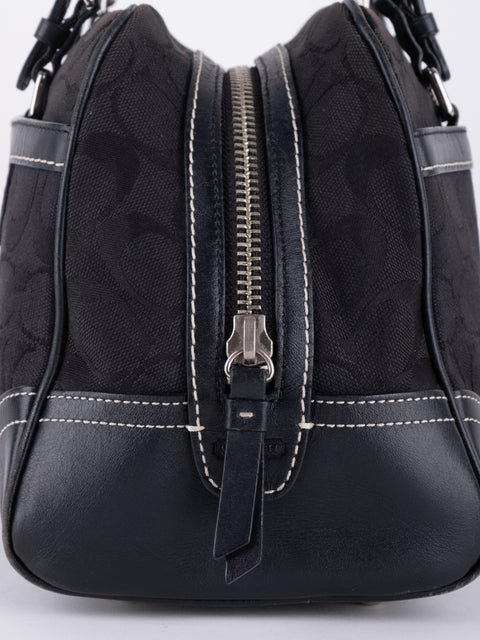 COACH Vintage Black Buckle Satchel Bag