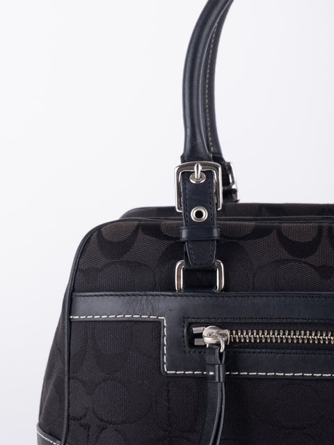 COACH Vintage Black Buckle Satchel Bag