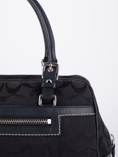 COACH Vintage Black Buckle Satchel Bag