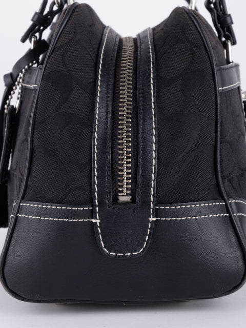 COACH Vintage Black Buckle Satchel Bag