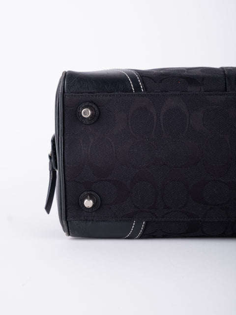 COACH Vintage Black Buckle Satchel Bag