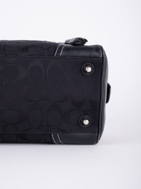 COACH Vintage Black Buckle Satchel Bag