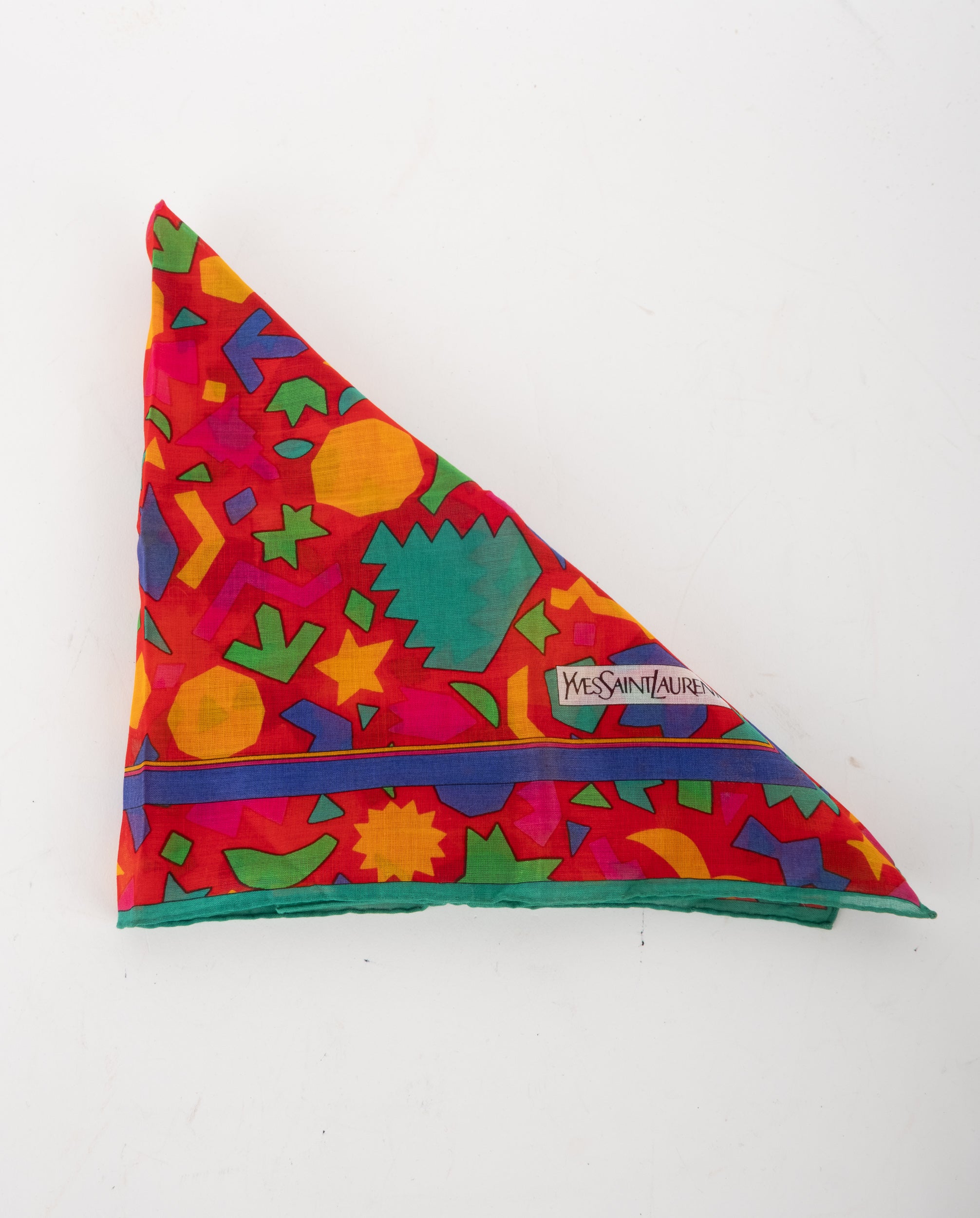 Yves Saint Laurent Vintage Cotton Scarf Abstract Floral